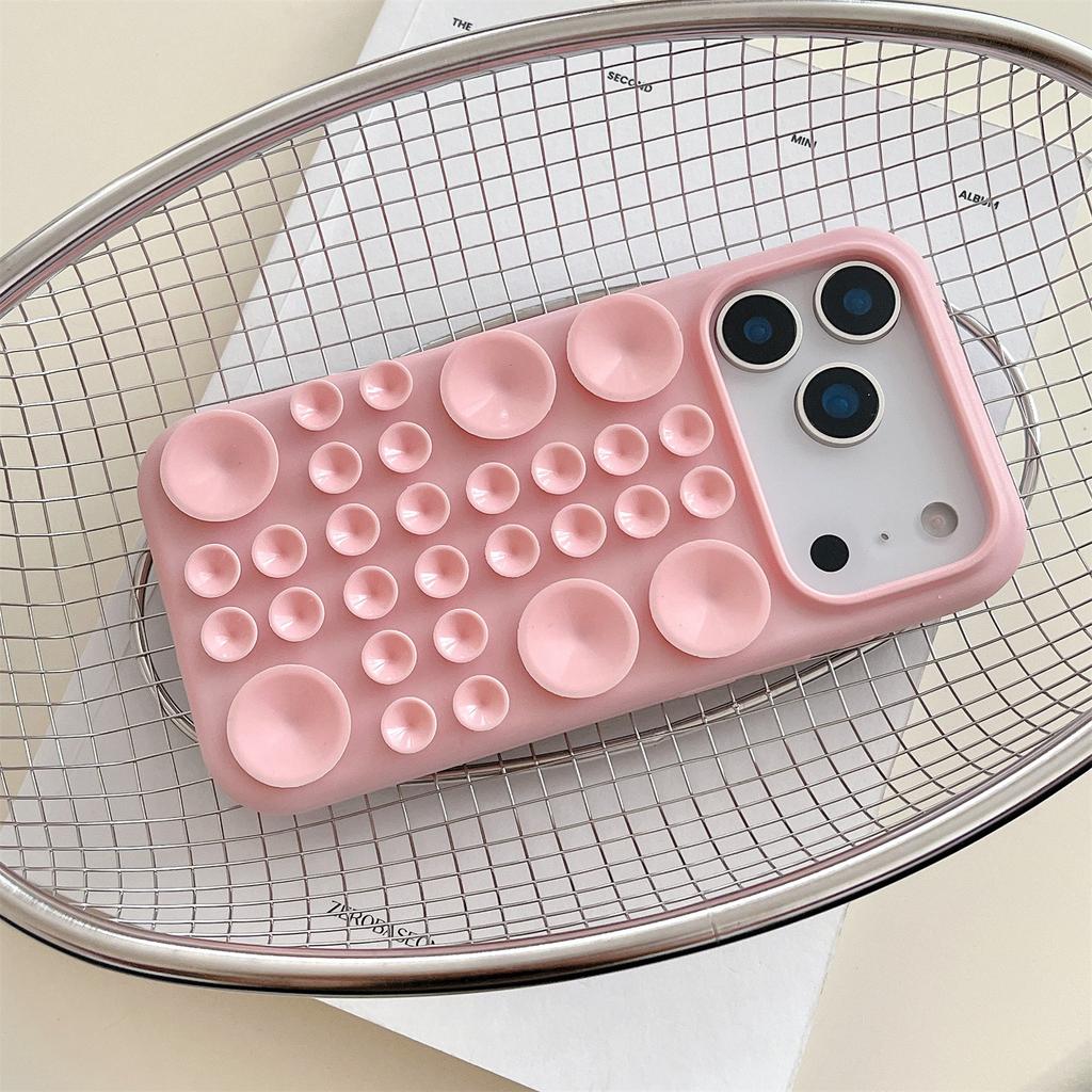 For iPhone 17 Pro Case Suction Cup Silicone Phone Cover with Fabric Lining