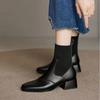 Модные и удобные винтажные вязаные эластичные носки сапоги сапоги сапоги сапоги на толстом каблуке женские короткие сапоги челси