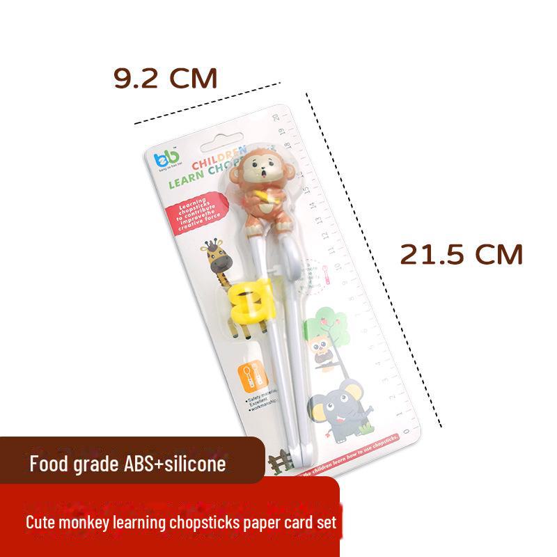Детский мультяшный обучающий набор палочек для еды и столовых приборов: Ложка, вилка и палочки для еды из нержавеющей стали 304 для младенцев и мам.