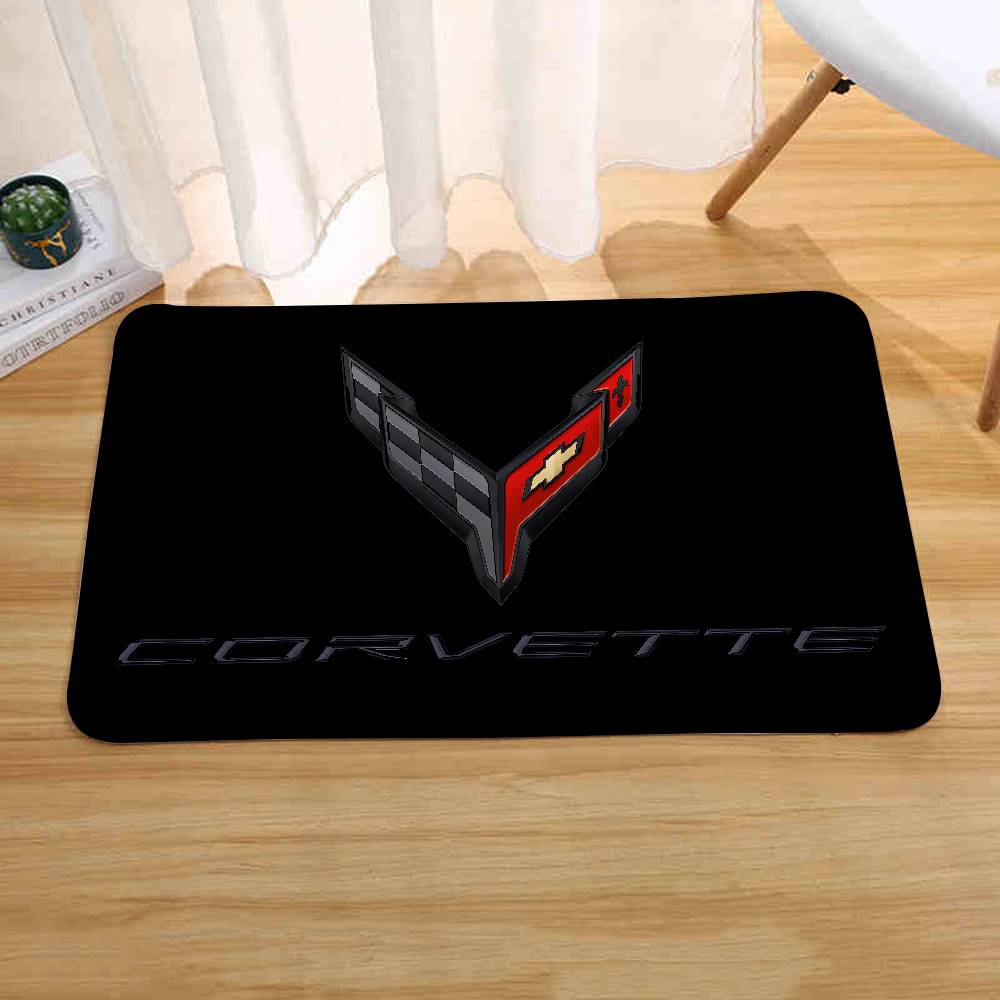 C-Corvette Racing Floor Mats Home Laundry Rug Carpet For Living Room Decor Lounge Area Anti-slip Foot Mat Entrance Doormat