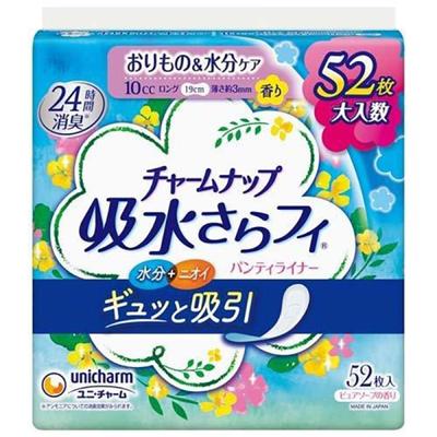 Unicharm Charm Up впитывающие мягкие ежедневные прокладки Long Pure Soap Scent 52 шт.