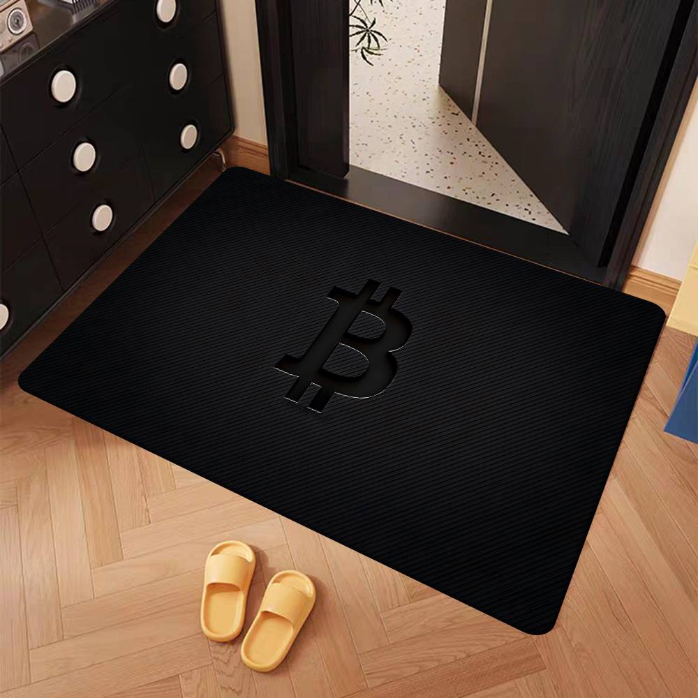 B-Bitcoin Логотип Кухонный коврик Детская комната Спальня Декор Балкон Противоскользящий коврик для двери Гостиная Alfombra