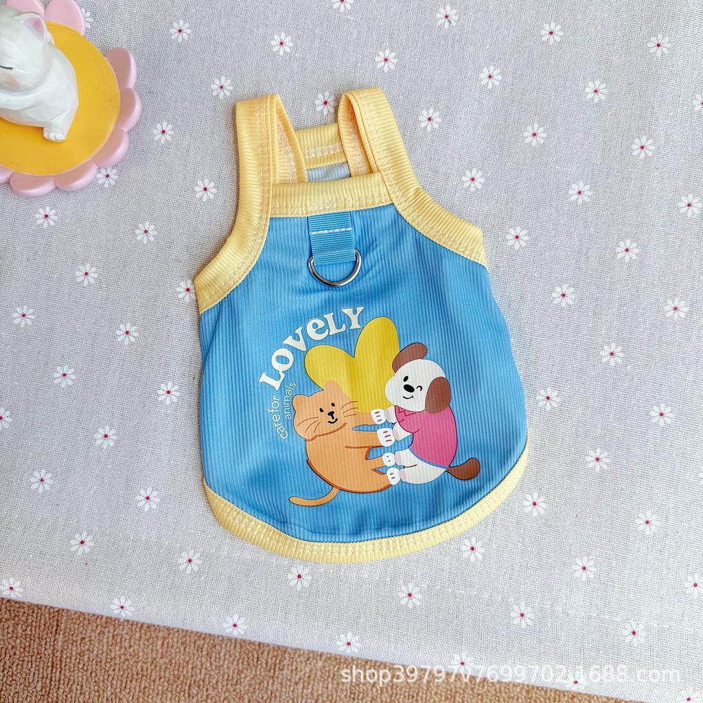 Pet Dog Dog Cat Clothes Summer Thin Breathable Sunscreen Cooling Ice Silk Suspender Princess Dress