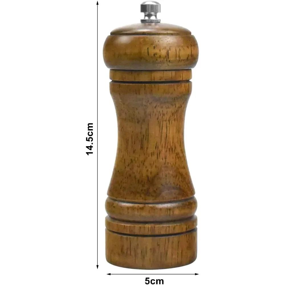 Деревянная мельница для перца/соли, регулируемая керамическая мельница, ручные мельницы для специй для домашнего использования на кухне