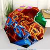 Geometry Dash Print Automatic Open Close Umbrella, Portable Foldable Umbrella, for Outdoor Commute Camping Trip, Ideal Birthday Gift
