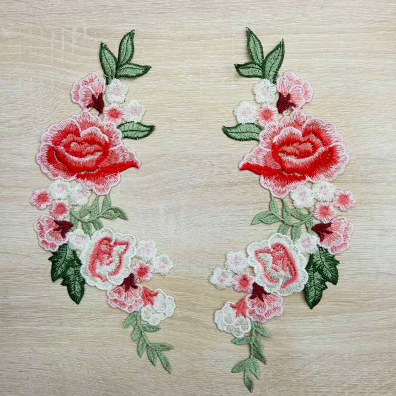 DIY модные аксессуары для одежды, вышивка, аппликация, нашивки, 1 пара, цветочные, ручной работы