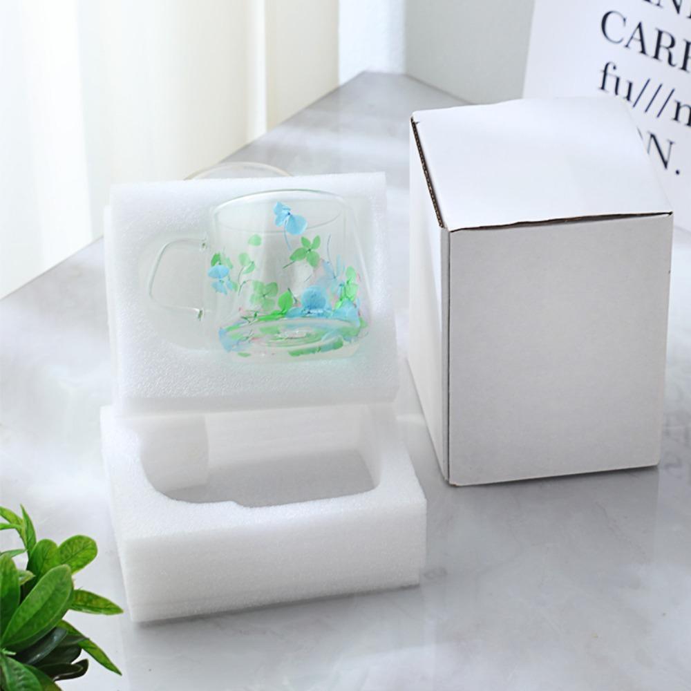 Прозрачные стеклянные двухслойные стеклянные чашки с ручкой, чашка для латте, новые емкости для напитков, дом