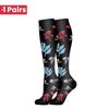 1 пара 58 стилейНовые носки с компрессией с цветами и животными для леггинсов Дышащие для бега Давление Футбол Взрослые носки Компрессионные носки