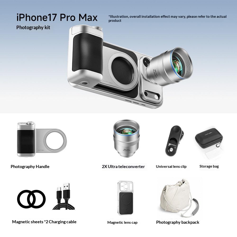 Для iPhone 16/17 Pro/ Pro Max Комплект ручки-захвата с телеобъективом 2X Магнитный чехол для объектива