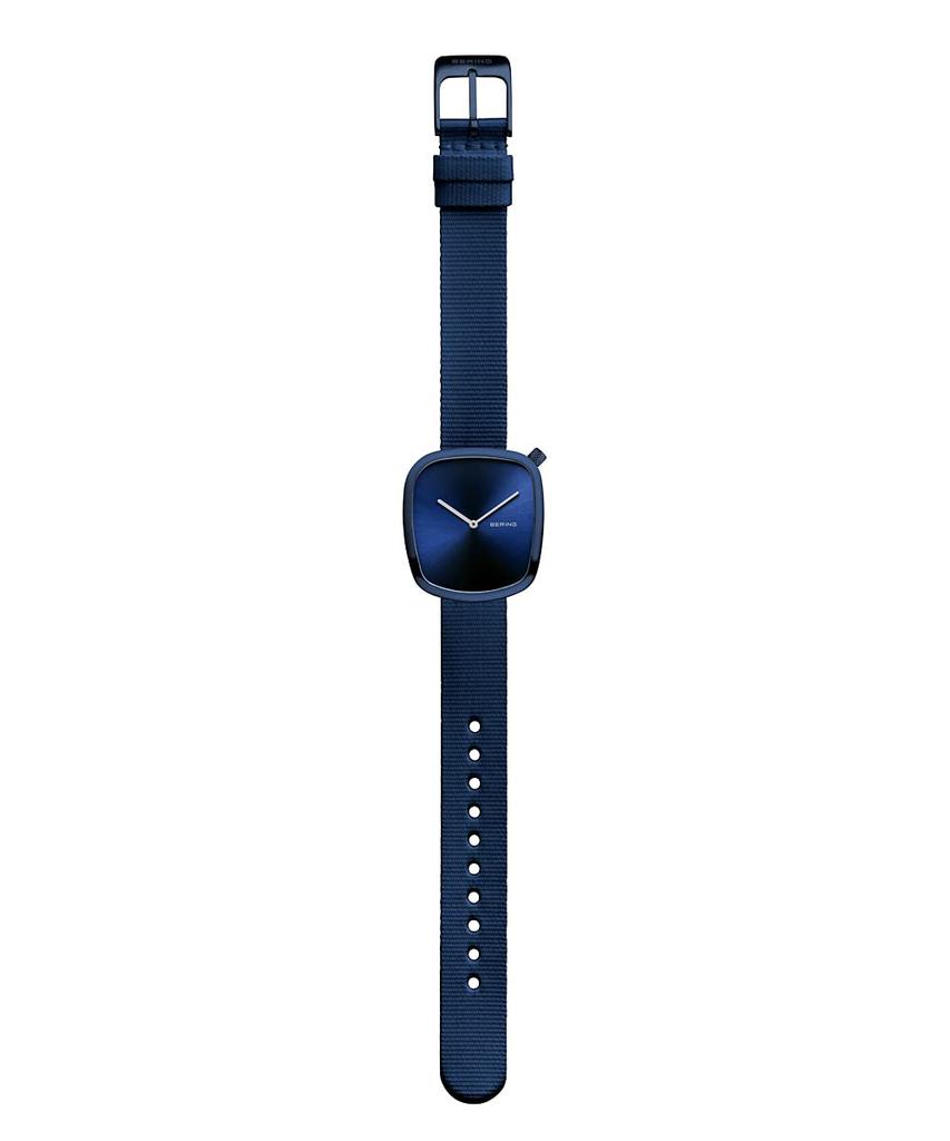 BERING Pebble 18034-397 унисекс часы синий сетчатый ремешок из нержавеющей стали сапфировое стекло