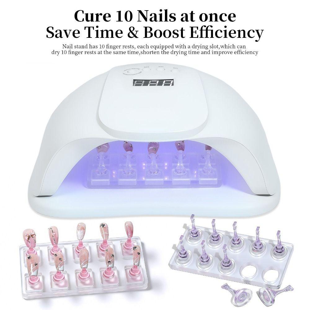 Non-Magnetic Nail Display Stand Transparent False Nail Tips Holder Manicurist Tools