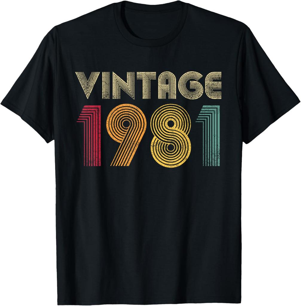 Est 1981 Limited Edition 45th Birthday Vintage 45 Year Old TShirt Retro Vintage Clothes Tops Round Neck Graphic T Shirts
