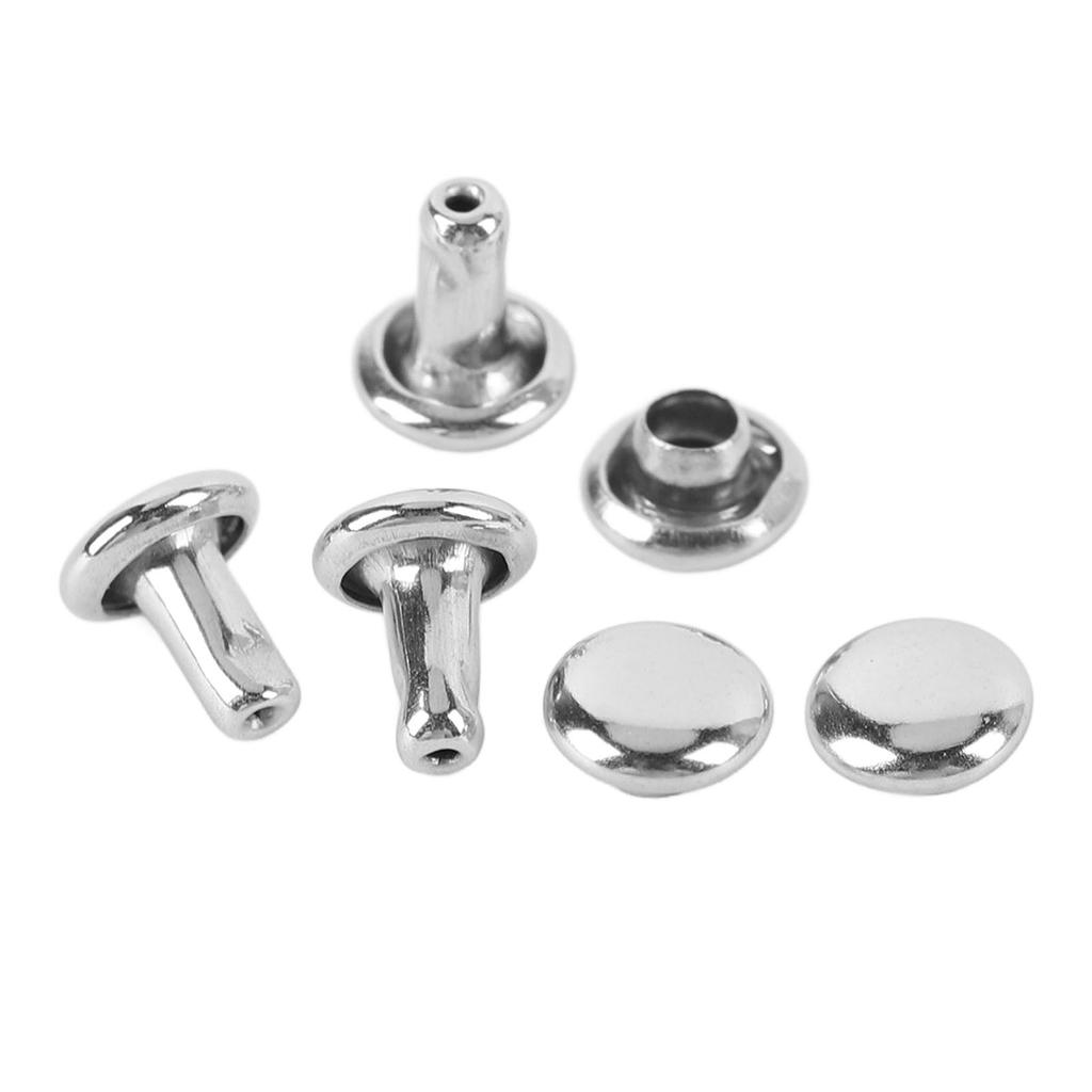 500 Sets Double Cap Rivet 5x5mm Stainless Steel Rivet Stud Kit for Leather Craft Clothing