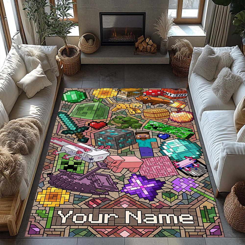 Minecraft Customize Text Carpet Design For Foyer Living Rooms Hallway Dormitory Antislip Rug Decorate Offices Perfect Birthdaychristmas Gift Idea