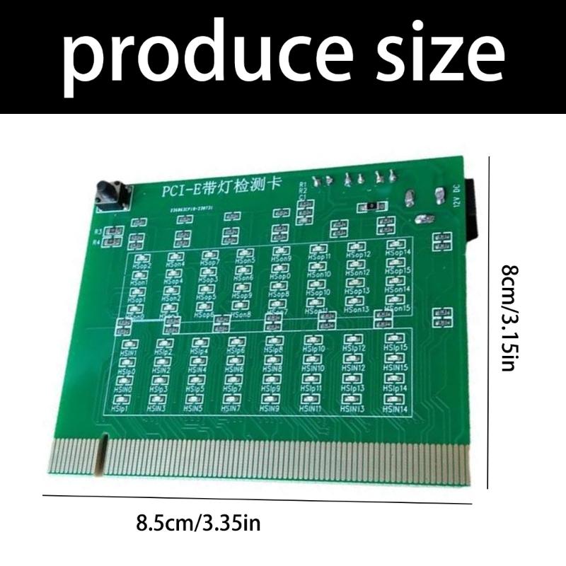 Professional PCIE 8X 16X Test Card External Power Supply Check Card with Light For Computer Troubleshooting Motherboard