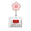 Students Card Flower Name Card Holder Retractable Badge Reel ID Card Clips Nurse Badge Holder