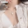 Silver Pentagram Shell Pearl Pendant Necklace Niche Design Clavicle Chain 2023 New Neck Chain Accessories Women