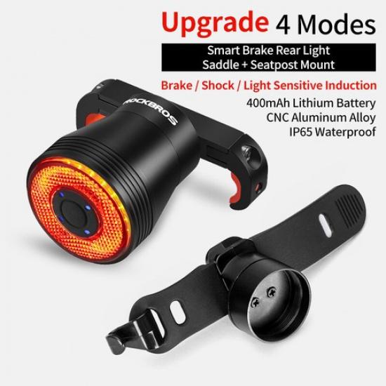 ROCKBROS Rear Bike Lights Taillights Smart Brake & Light Sense USB Rechargable