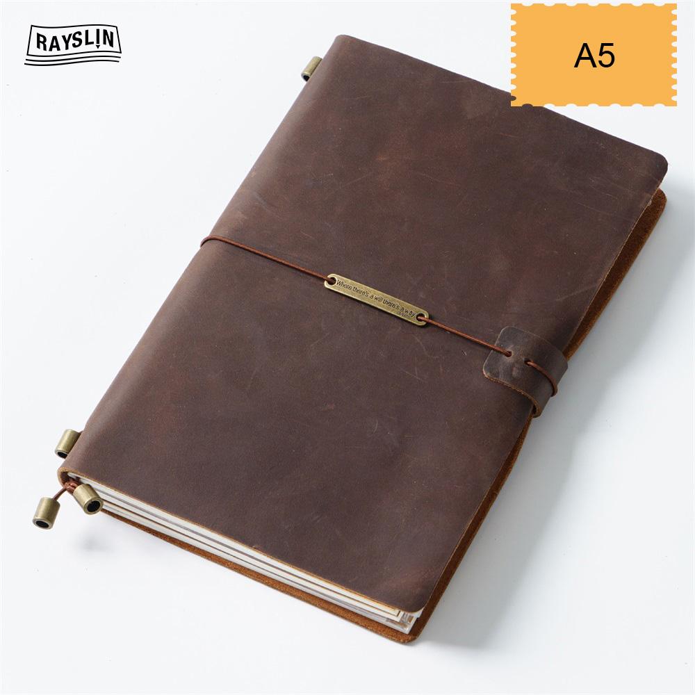 7 Colors 4 Sizes Travel Journal Genuine Leather Cover Handmade Notebook DIY A5 Diary Office School Note Book Free Embossing Name