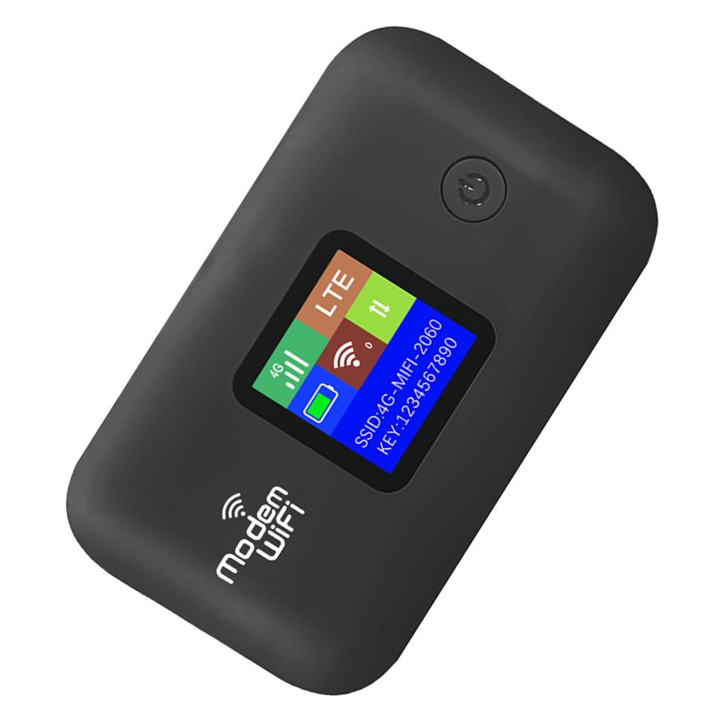 4G WiFi Mobile Hotspot Support 10 Connected Users 300Mbps Portable Wireless Router with SIM Card Slot Color Screen