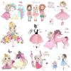 Cute Girls Heat Transfer For Clothing Iron On Cartoon Unicorn Transfers For Clothes Appliques Thermo Stickers For Diy T-shirt
