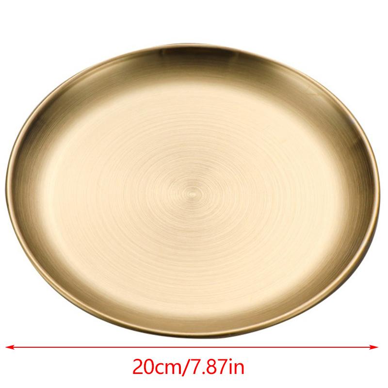 Обеденная тарелка из нержавеющей стали, поднос для пикника на природе, грязезащитная кухонная барная посуда, тарелка для фруктов, закусок, тортов, кухонные принадлежности