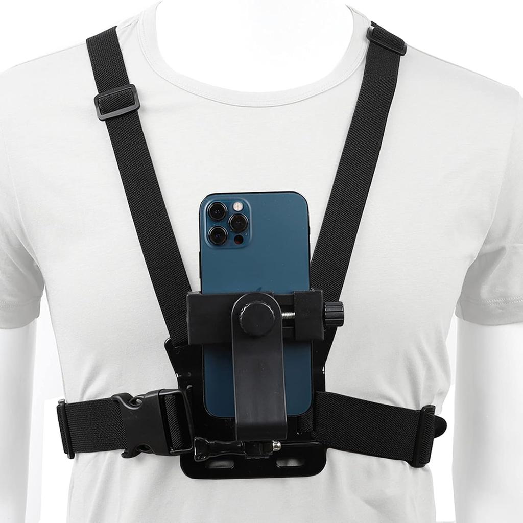 Smartphone Chest Mount Universal Holder Compatible with iPhone and Samsung Phone Mount for Filming or Photos