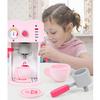 BABIBO Children's Wooden Simulation Coffee Machine Birthday Gift/Girls Pink Kitchen Play House Toys
