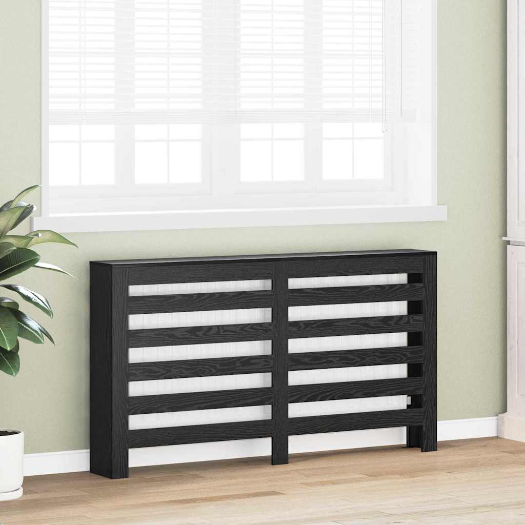 Radiator Cover Black Oak Effect 149 x 20 x 82 cm