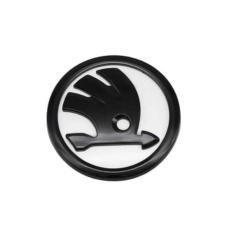 blcr1 For Skoda 8/9/10cm 3D Car Emblem Badge Hood Front Rear Trunk Logo For Skoda S Fabia 1 2 Octavia a7 RS Superb Rapid Yeti Karoq Vi