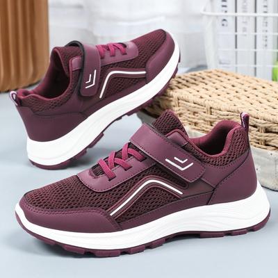 Женская обувь летняя обувь для пары для ходьбы дышащая спортивная обувь сетчатая повседневная обувь на липучке универсальная одинарная обувь для мамы