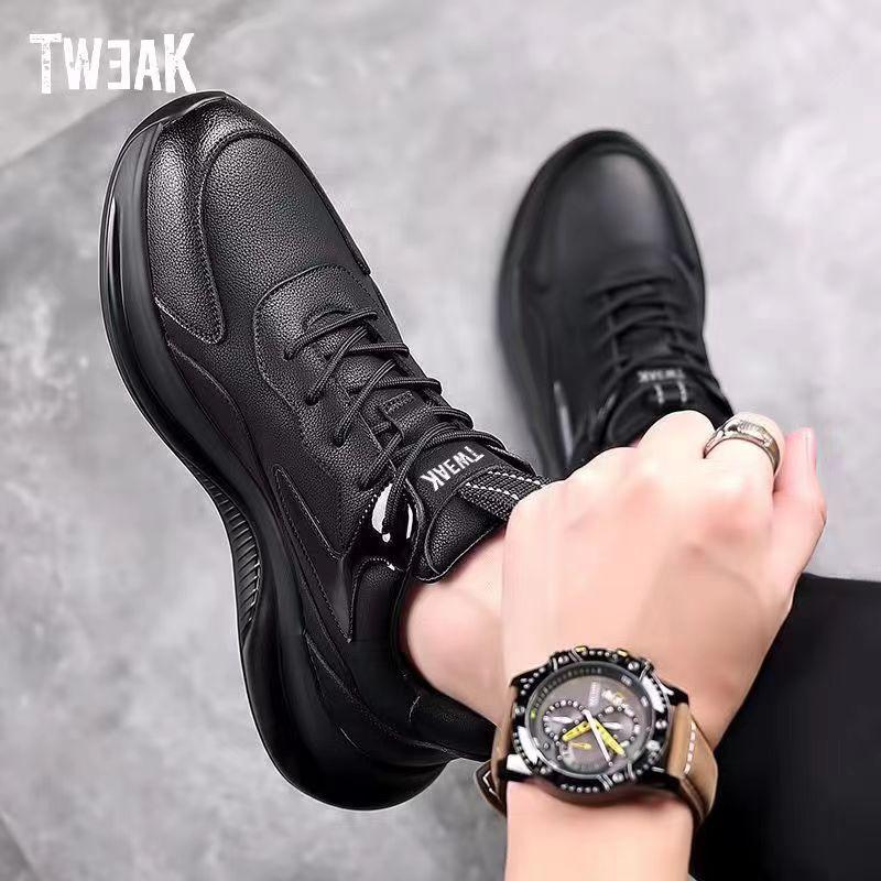 New men's shoes leather waterproof and wear-resistant work shoes autumn and winter Korean version fashion versatile trendy running sports shoes