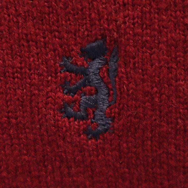 Pringle of Scotland Wool Long Sleeve V Neck Sweater S Red Knit Men's Used