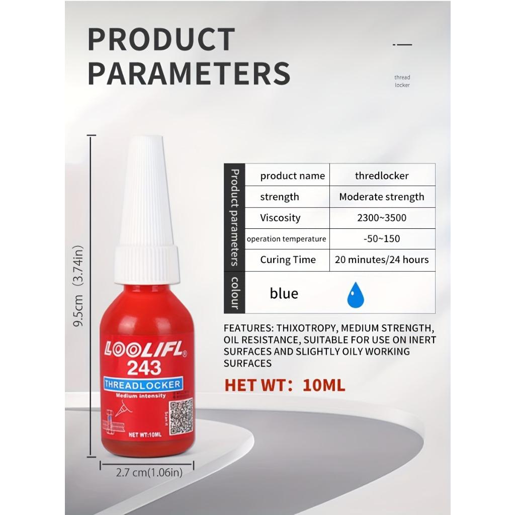243 Anaerobic Screw Glue, Strong Anti-slip, Fastening Thread Locker, High And Low Strength High Temperature Resistant, Removable