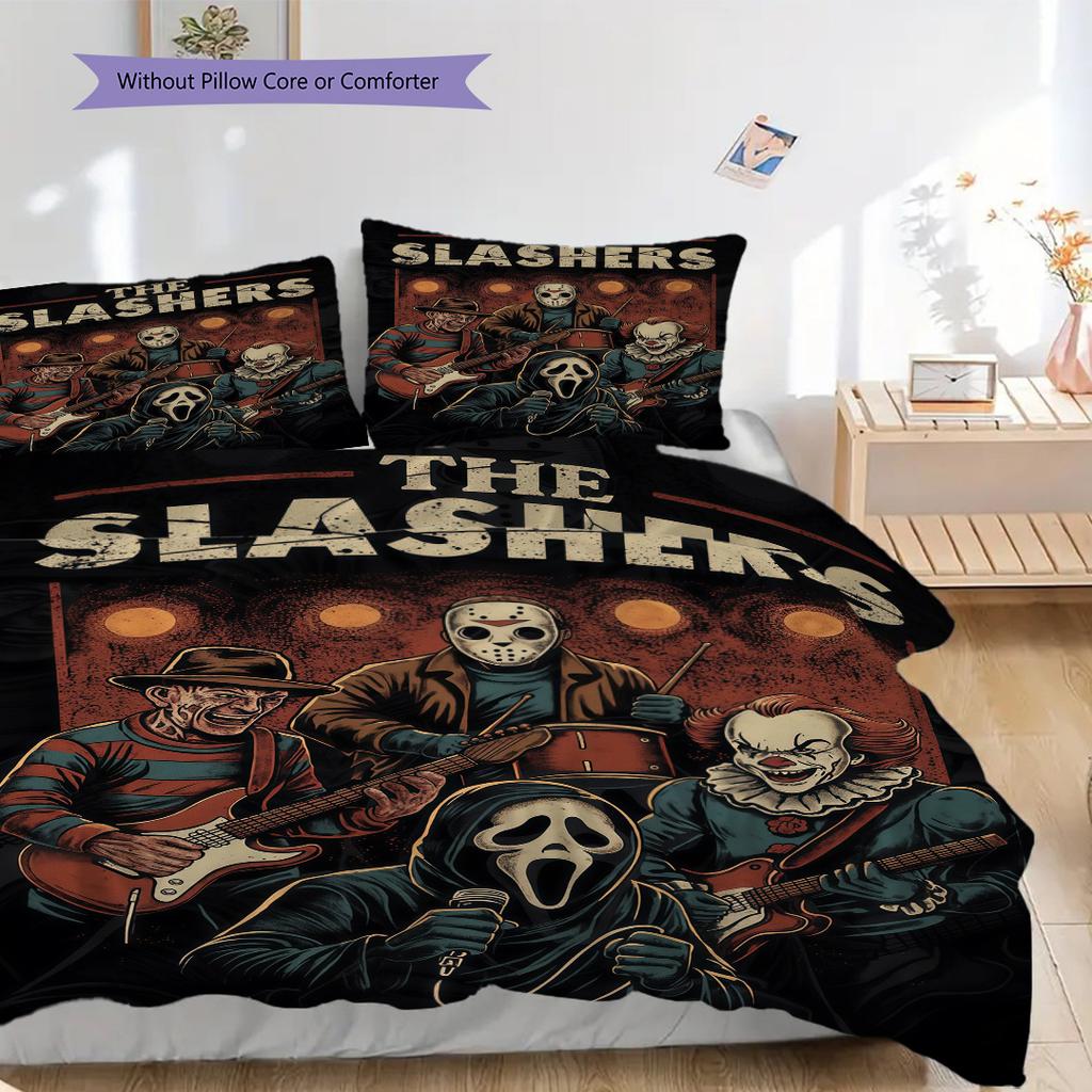 The Slashers Horror Meets Music Bedding 1 Duvet Cover 2 Pillowcase Without Core Soft And Comfortable Bedding Set Christmas Birthday Gift