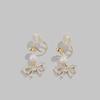 Korean Pearl Bow Clip-On Earrings - Elegant & Versatile Design