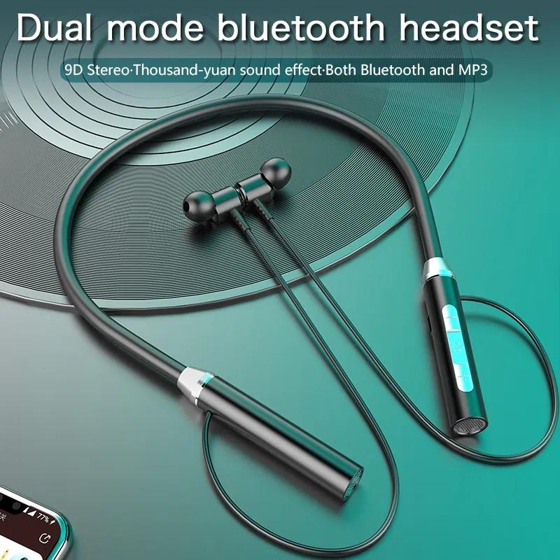 Neck-mounted Bluetooth Headset Sports Wireless Headset Neck-mounted Large Battery Binaural Magnetic Suction