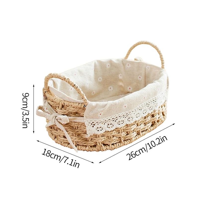 Kitchen Fruit Bowls Rattan Basket Wicker Storage Basket Bath Basket Desktop Sundries Organizer Storage Box Organizer Room Decor