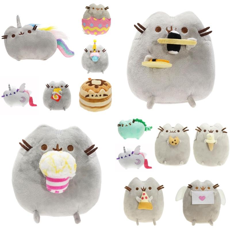 Милая короткошерстная плюшевая игрушка-кошка в стиле мороженого, печенья, пончика, суши или картофельных чипсов
