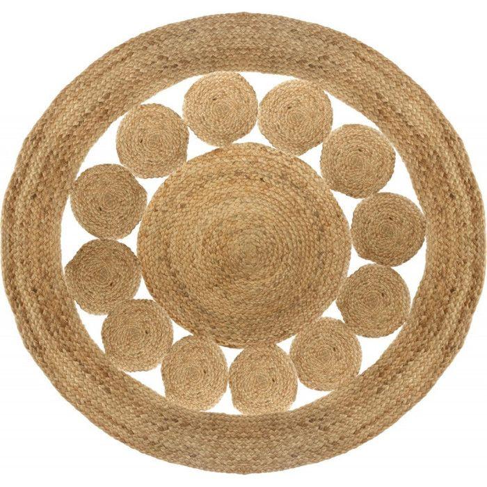 Round Openwork Jute Rug Diameter 80 Cm Atmosphera