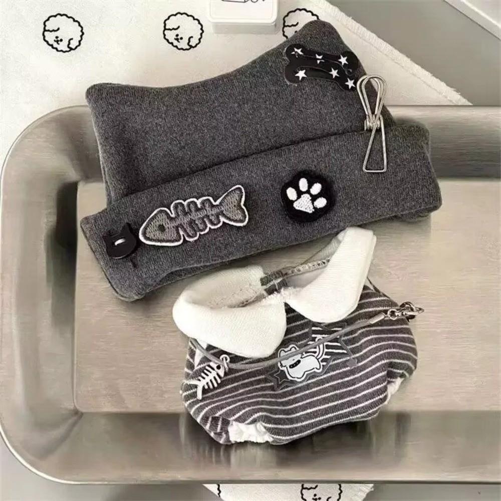 Black And White Kitten Costume Outfit 10/20cm Cat Style Doll Costume For Doll Replacement