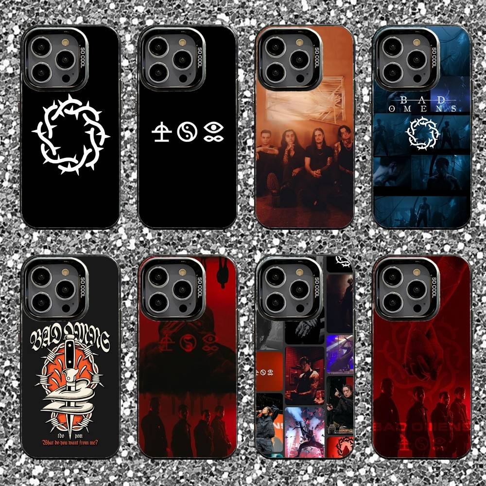 Чехол для телефона Rock Bad O-Omens Для iPhone 16,15,14,13,12,11,Pro,XS,Max,Plus,Mini,SE Черный Конфетный Матовый Ударопрочный Чехол
