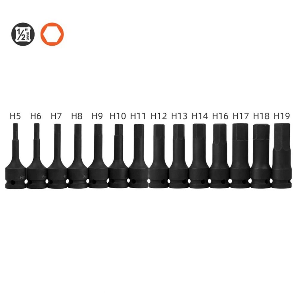 1 шт. Метрический хвостовик 1/2 дюйма Адаптер для торцевой головки для электродрели Длинная торцевая головка Гаечный ключ Шестигранная торцевая головка