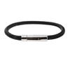[R5117] - Men's Bracelet 'Peaceful' Black Steel - 21 Cm 6 Mm