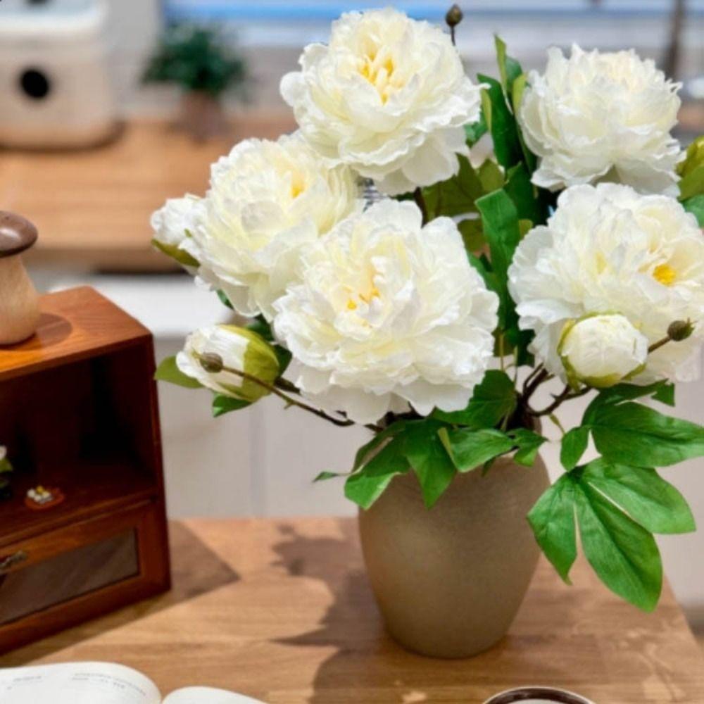 2 Heads Silk Plastic Lifelike Flowers Peony Bridal Bouquets Artificial Flower Peony Home Decoration