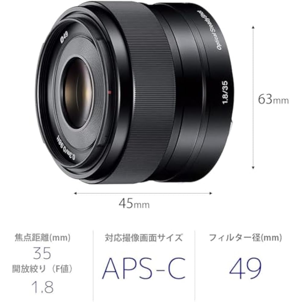 SONY Single Focus Lens E 35mm F1.8 OSS Sony E Mount for APS-C SEL35F18