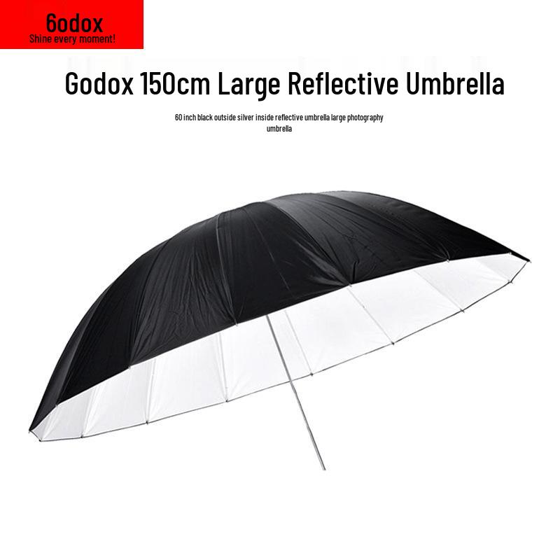 Godox 60" Черно-белый и Черно-серебристый Софтбокс-отражатель-зонт 150 см для студийного портретного освещения