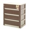 Sanko Plastic Clothes Storage Aura Wide Shallow 4 Tiers W65 X X Brown 421579 D44.7 H79.6cm