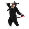Black & White Dragon Cartoon Onesie Pajamas, Couple Style, Medium-Thick, Plus Size Homewear.