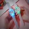 Детские часы с мультяшным рисунком Симпатичные полупрозрачные светящиеся силиконовые светодиодные часы